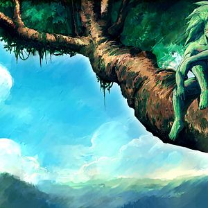 Fotoğraf O Caçador De Árvores Gigantes