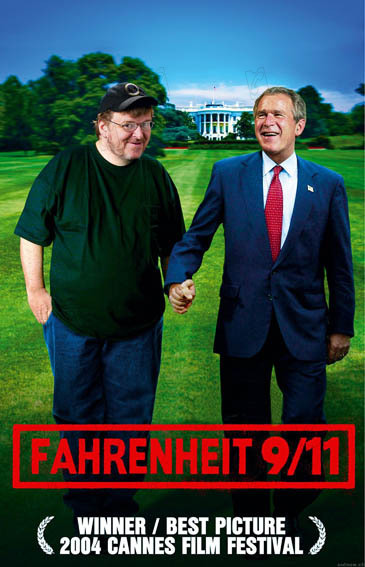 Fahrenheit 9/11 : Fotoğraf George W. Bush, Michael Moore