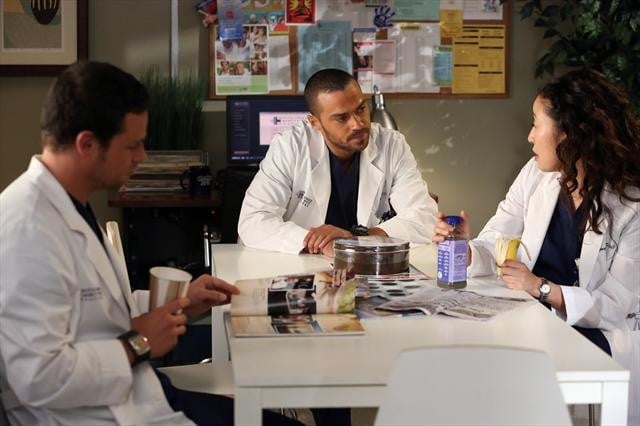 Grey's Anatomy : Fotoğraf Jesse Williams, Sandra Oh, Justin Chambers (I)