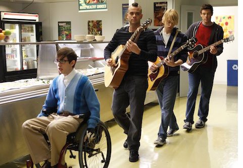 Glee : Fotoğraf Kevin McHale, Cory Monteith, Chord Overstreet, Mark Salling