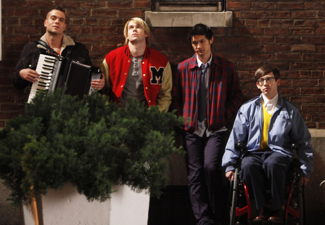 Glee : Fotoğraf Harry Shum Jr., Mark Salling, Kevin McHale, Chord Overstreet