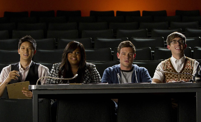 Glee : Fotoğraf Kevin McHale, Cory Monteith, Amber Riley, Harry Shum Jr.