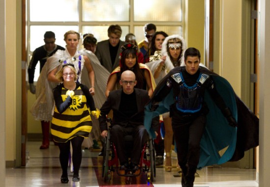 Glee : Fotoğraf Kevin McHale, Darren Criss, Chord Overstreet, Lauren Potter (V), Heather Morris, Vanessa Lengies, Jenna Ushkowitz