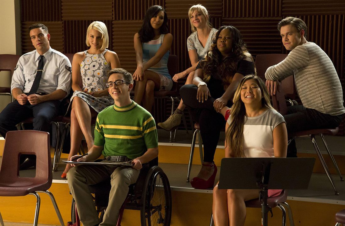 Glee : Fotoğraf Naya Rivera, Mark Salling, Amber Riley, Jenna Ushkowitz, Kevin McHale, Heather Morris, Dianna Agron