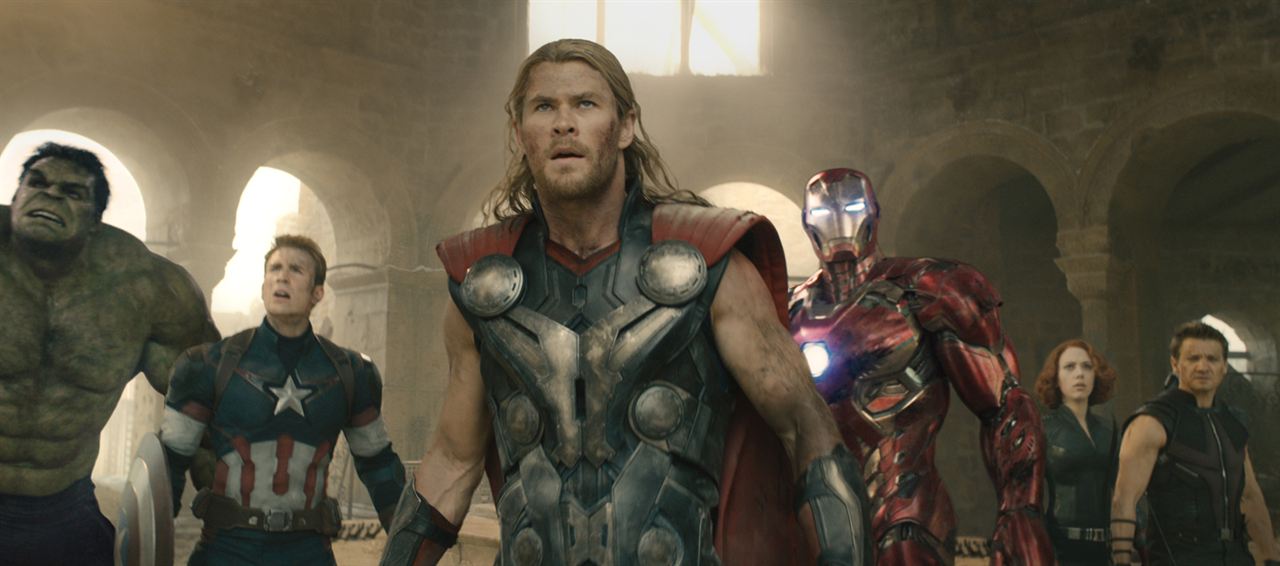 Yenilmezler: Ultron Çağı : Fotoğraf Chris Hemsworth, Scarlett Johansson, Jeremy Renner, Chris Evans