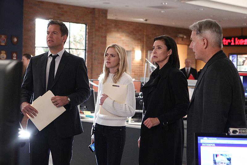 Fotoğraf Emily Wickersham, Michael Weatherly, Mark Harmon, Mimi Rogers