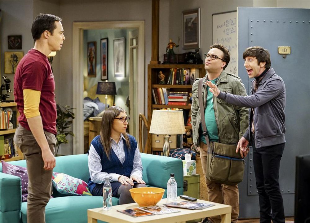 The Big Bang Theory : Afiş Johnny Galecki, Mayim Bialik, Jim Parsons, Simon Helberg